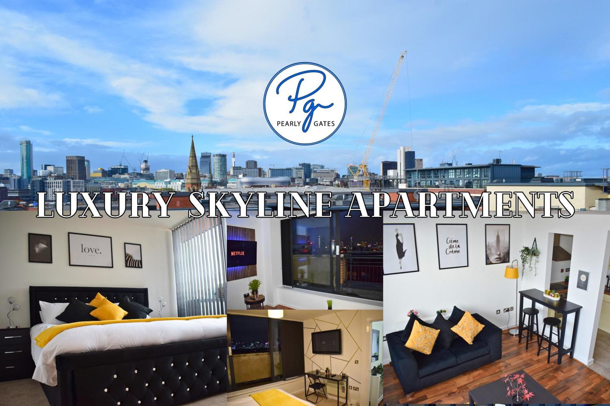 Penthouse - Amazing City Skyline Views - Balcony - Free Extra 2 Hours - Free Parking - Utilita Arena - Bullring Shopping - New St Station- Super King Size Bed Birmingham Exteriör bild